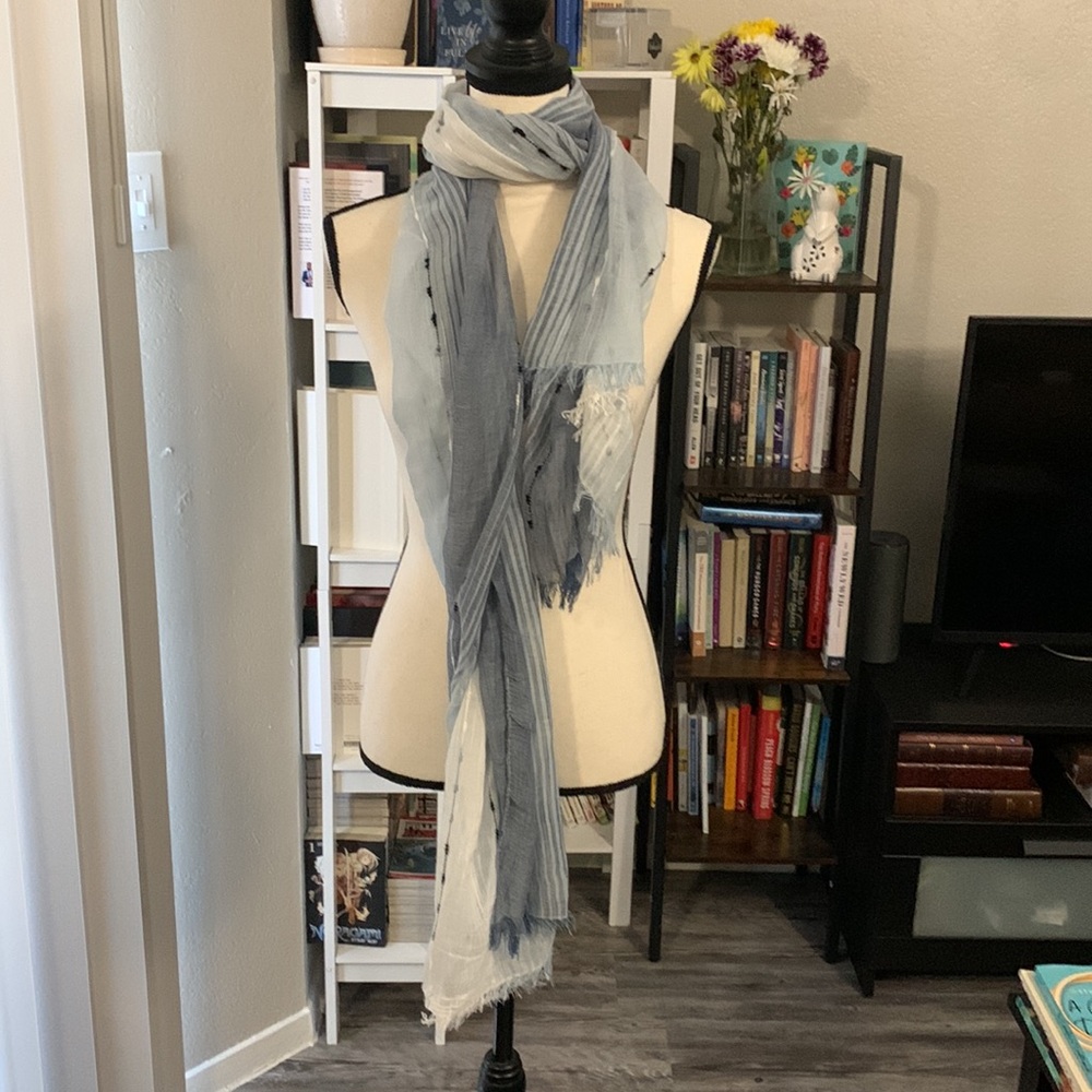 Blue & White Wrap/Scarf | Lightweight